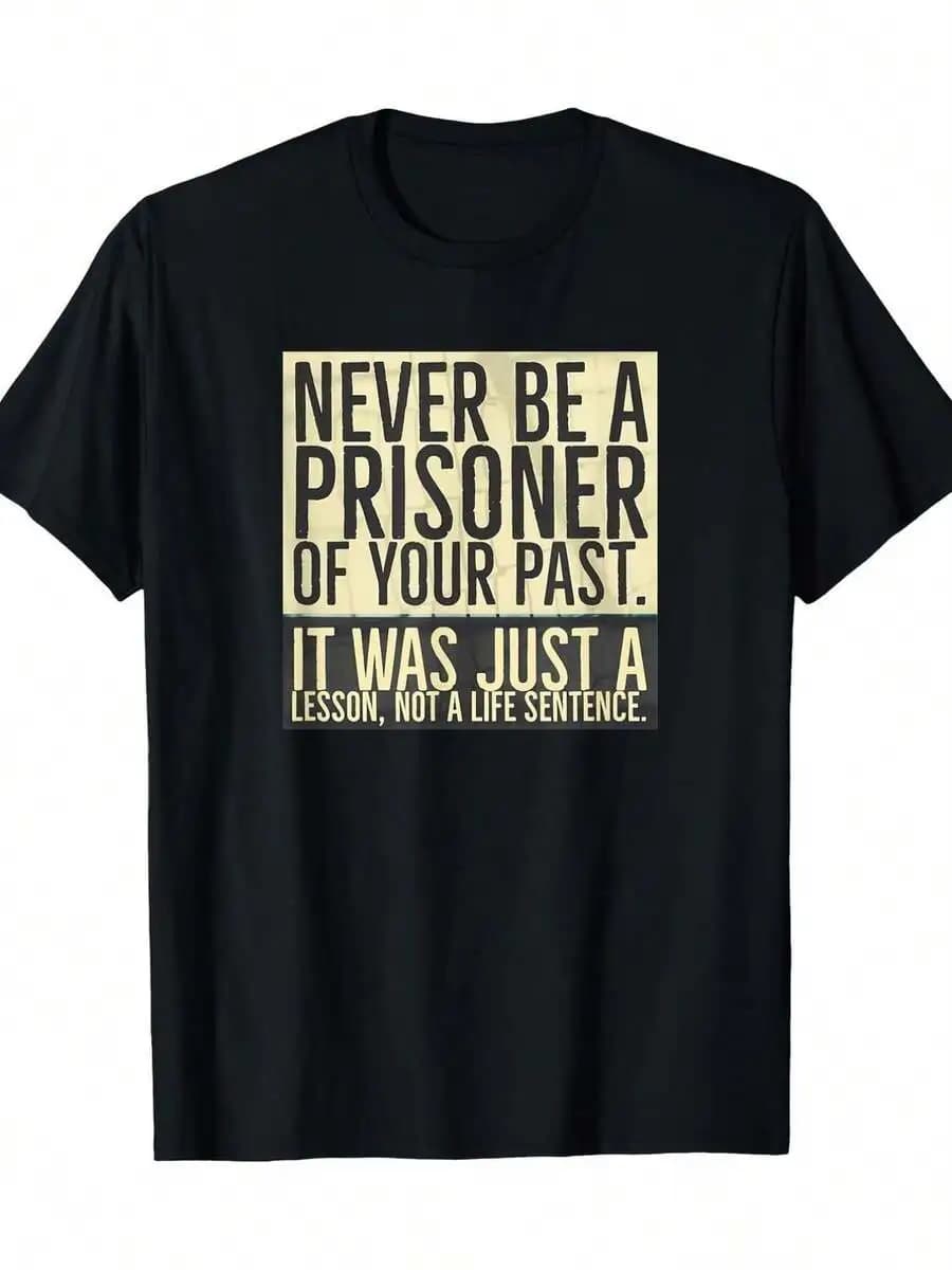 Sober Quotes For Addiction Recovery Golden Sobriety Message AA NA Printed T-Shirt, Men's Printed T