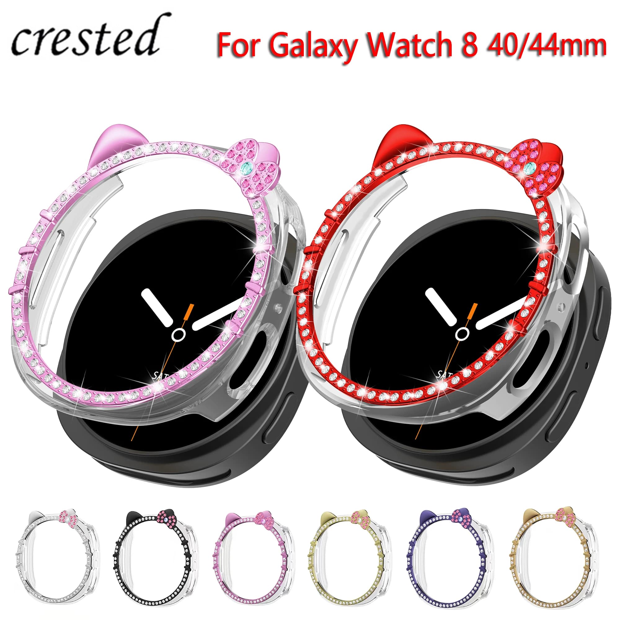 Bling Case for Samsung Galaxy Watch 8 40mm 44mm Accessories Hard PC Protective Bumper shell For galaxy watch 8 40 mm 44 mm cover