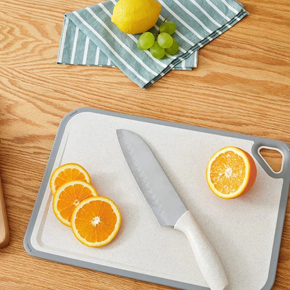 Unbreakable Wheat Straw Cutting Board Non-Slip Kitchen Chopping Board Portable Hanging Food Safe Double-Sided Vegetable Meat