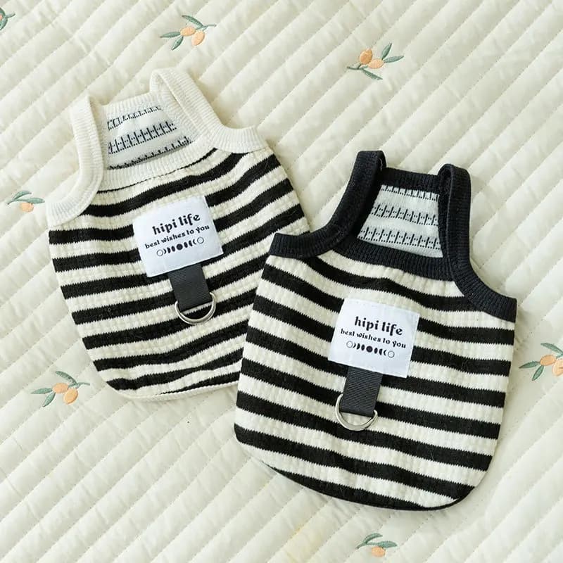 Gilet estivo sottile per cani Imbracatura a righe per cani di piccola taglia media Teddy Bichon Vestiti per animali domestici vestiti per cani cucciolo costume per cani vestiti per gatti