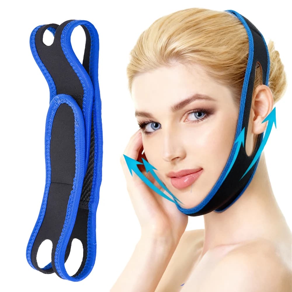 Fascia modellante viso a V riutilizzabile, bendaggio snellente per il viso, cintura per sollevare il mento e le guance, cinturino per massaggio facciale, strumenti di bellezza per la cura della pelle del viso.