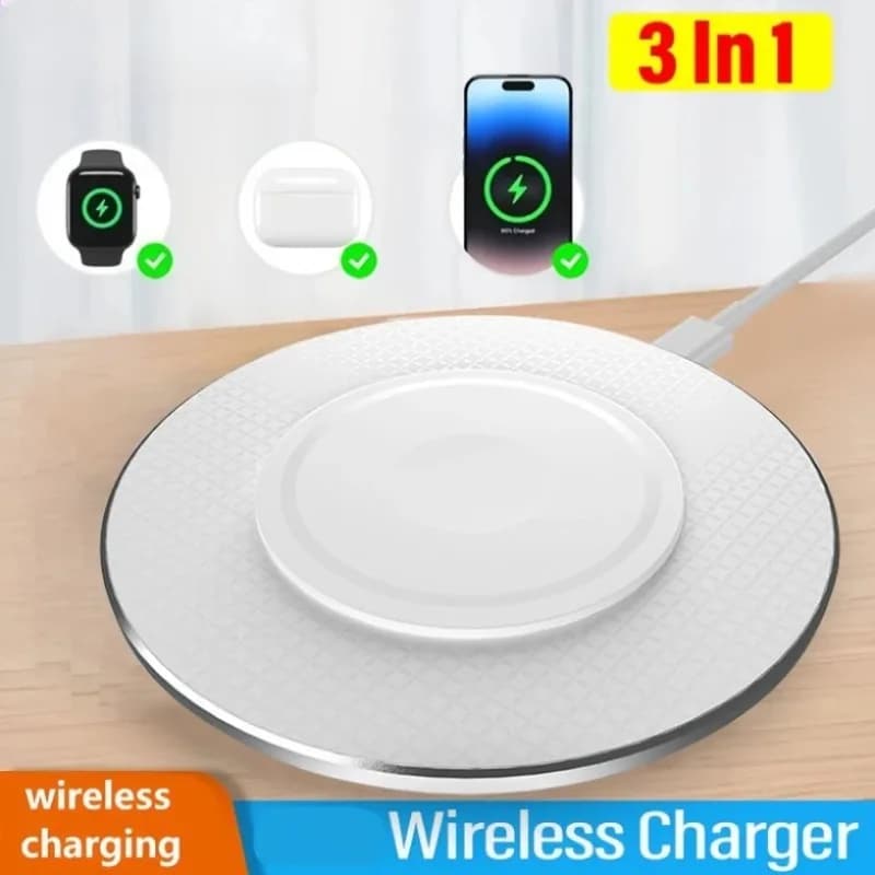 Tappetino per caricabatterie wireless Stazione di ricarica a induzione wireless veloce USB C per iPhone 17 16 15 14 Pro Max Apple Watch 9 8 7 6 Airpods