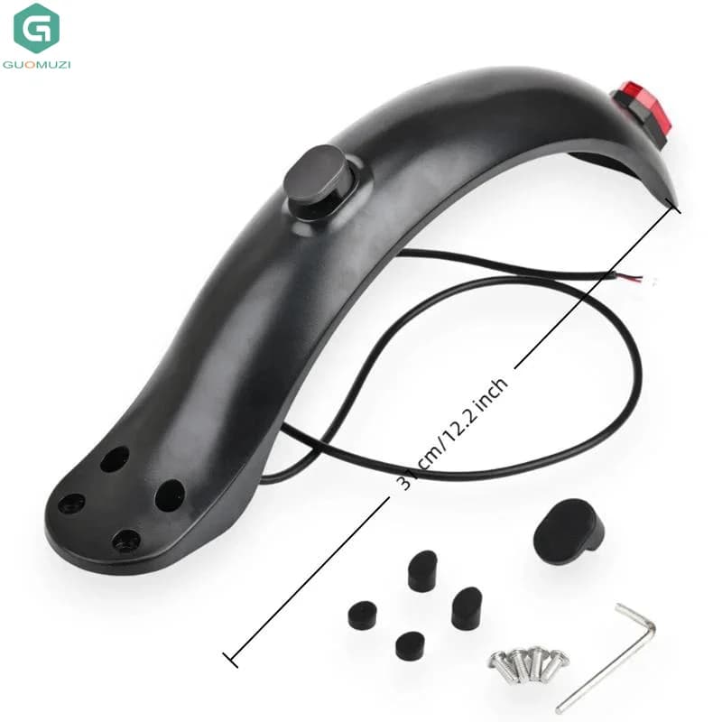 4 Hole Rear Mud Guard With Tail Light Screw Wrench ABS Plastic Replacement Part For 8.5 Inch M365 Electric Scooter Accessories