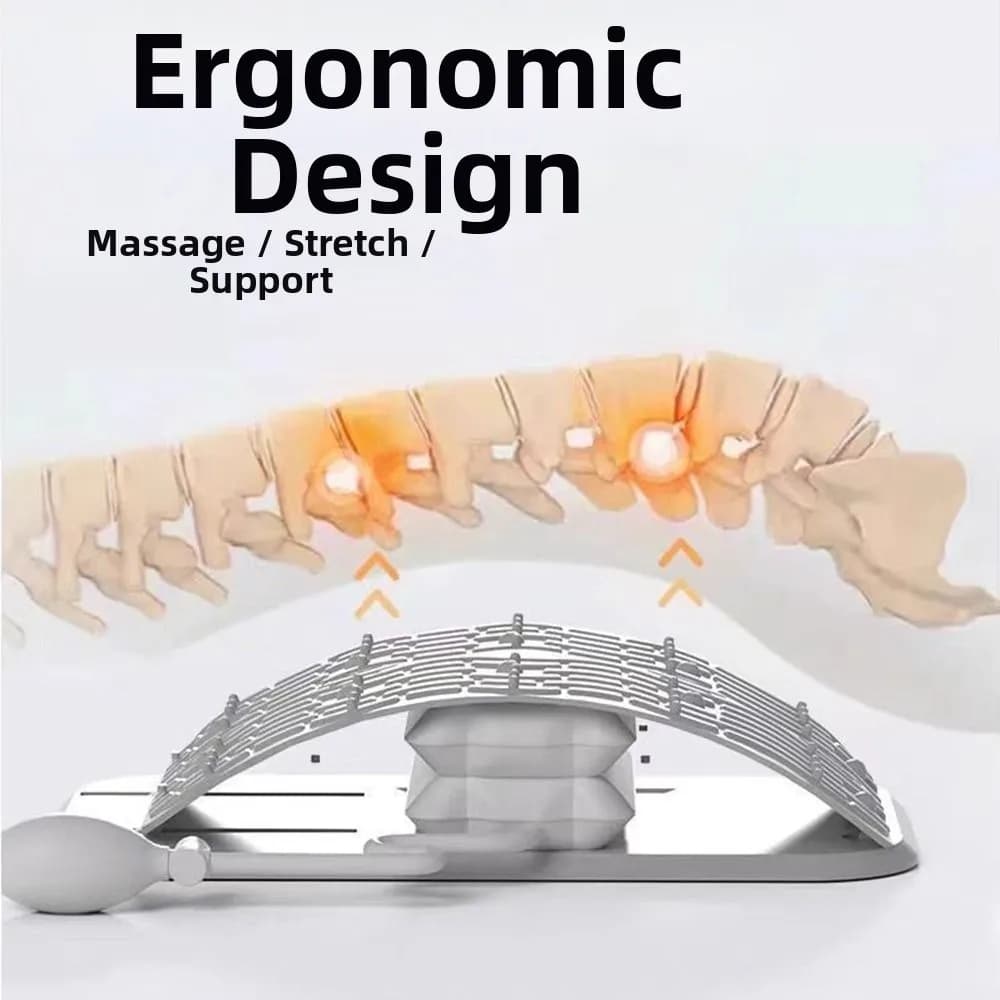 Cuscino di supporto lombare ad altezza regolabile Design ergonomico Supporto gonfiabile per barella posteriore Punti di digitopressione