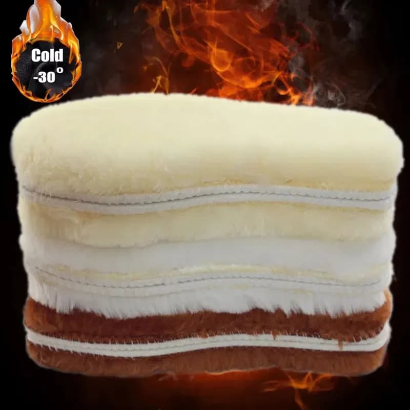 1 paio di dimensioni 35-45 addensare solette termiche solette invernali in peluche stivali da neve naturali solette calde in lana per uomo donna soletta riscaldante