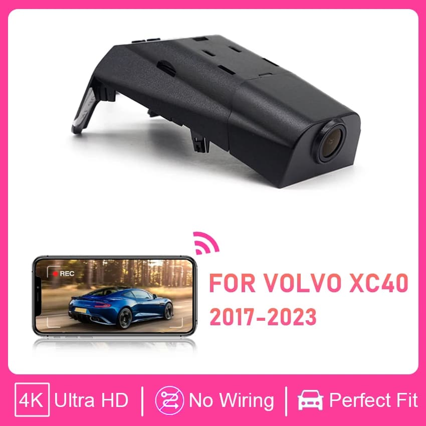 Dashcam WiFi Plug and Play a Double Lenten Car, 4K UHD Dashcam for Volvo XC40 2017 2018 2020 2021, Driving Recorder