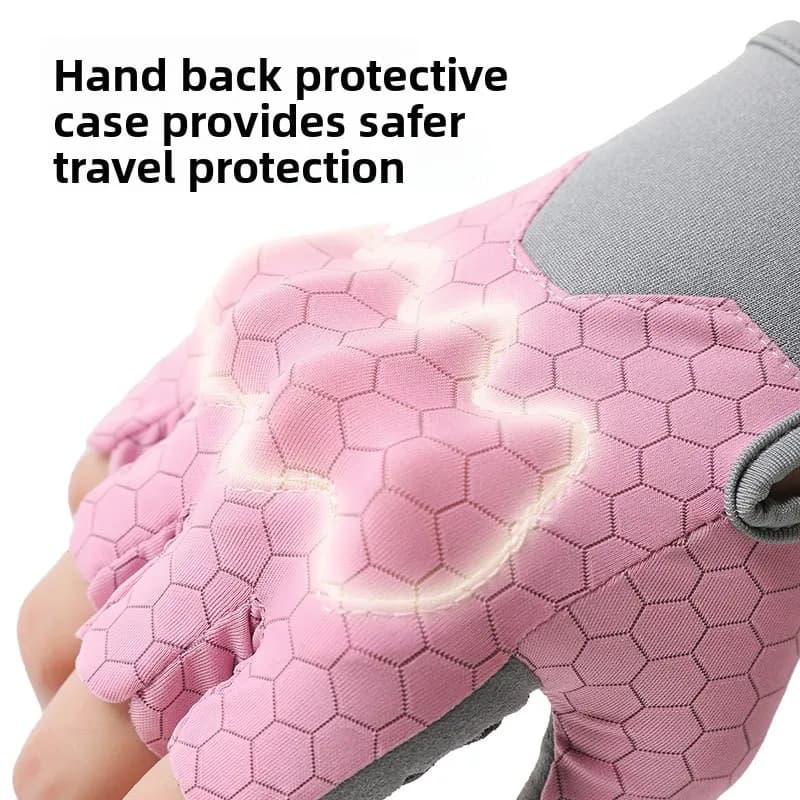 Nuovi guanti da ciclismo antiscivolo e resistenti all'usura Cuscinetti per palme ispessiti in silicone da ciclismo, guscio protettivo sul retro della mano