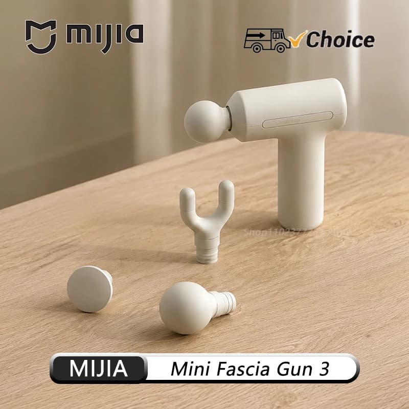 Original NEW Mijia Mini Fascia Gun 3 Portable Muscle Massage Gun 12kg Thrust Brushless Silent Motor 3 Massager Heads Relax Body