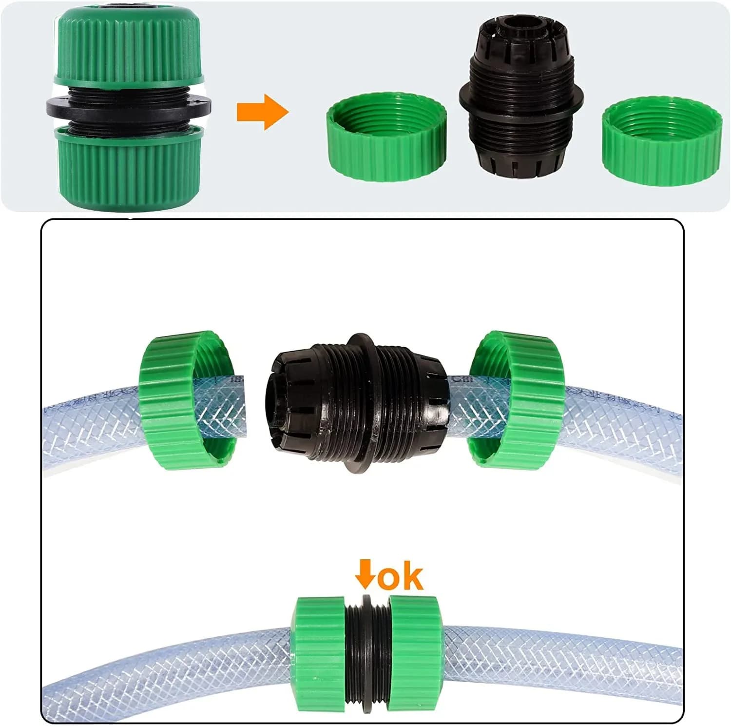 5Pcs Flexible hose connectors, quick connect water pipe fittings, water pipe extension connectors, garden drip irrigation