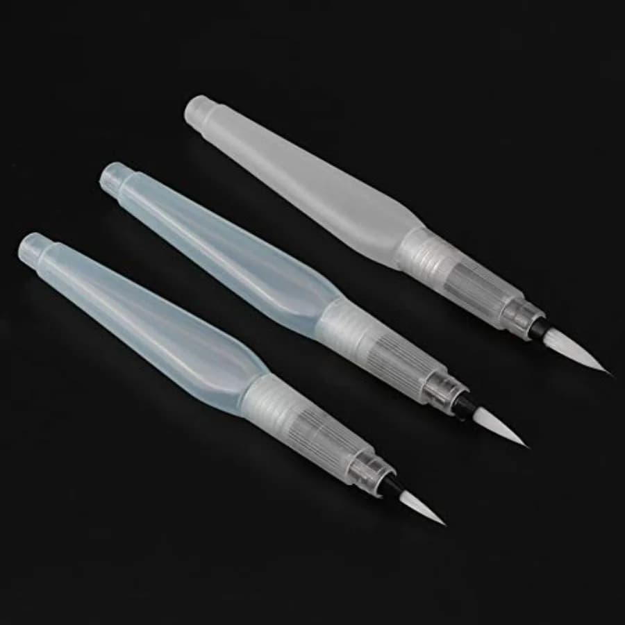 Refillable Water Brush Pen, 3Pcs/6Pcs Ink and Paint Art Pens Plus Fill Tool Watercolor Painting Calligraphy Art Crafts Set 3 Pc