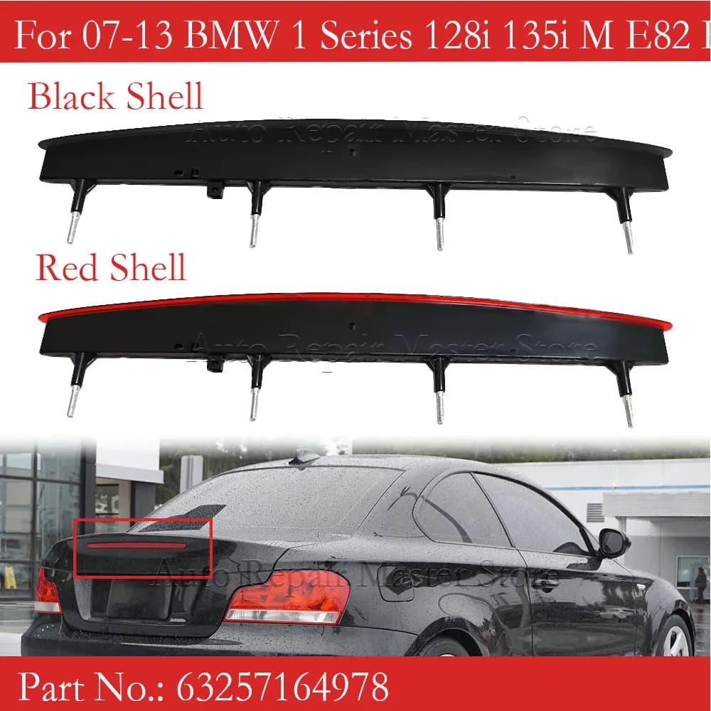 For BMW 1 Series 128i 135i M E82 E88 2007-2013 Smoked RED Lens LED Rear Boot Third Brake Stop Light Car Accessories 63257164978