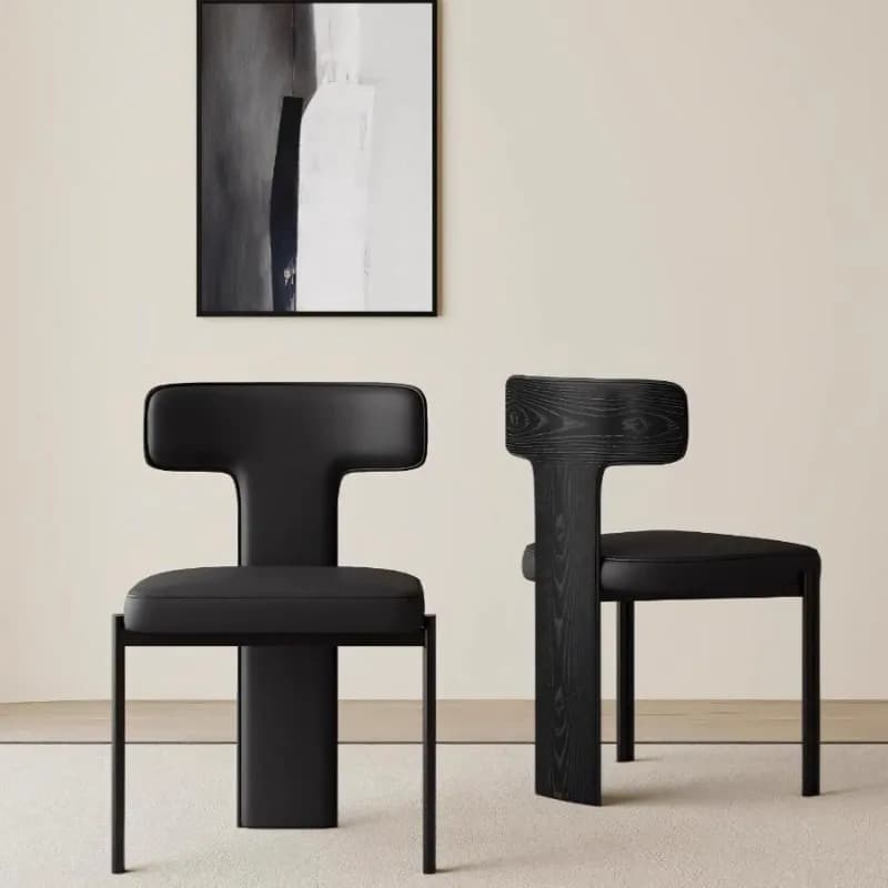 Sedie da pranzo con gambe in legno di design Nero Classico francese Sedia da pranzo rilassante Cucina moderna Silla Para Comedor Mobili per la casa