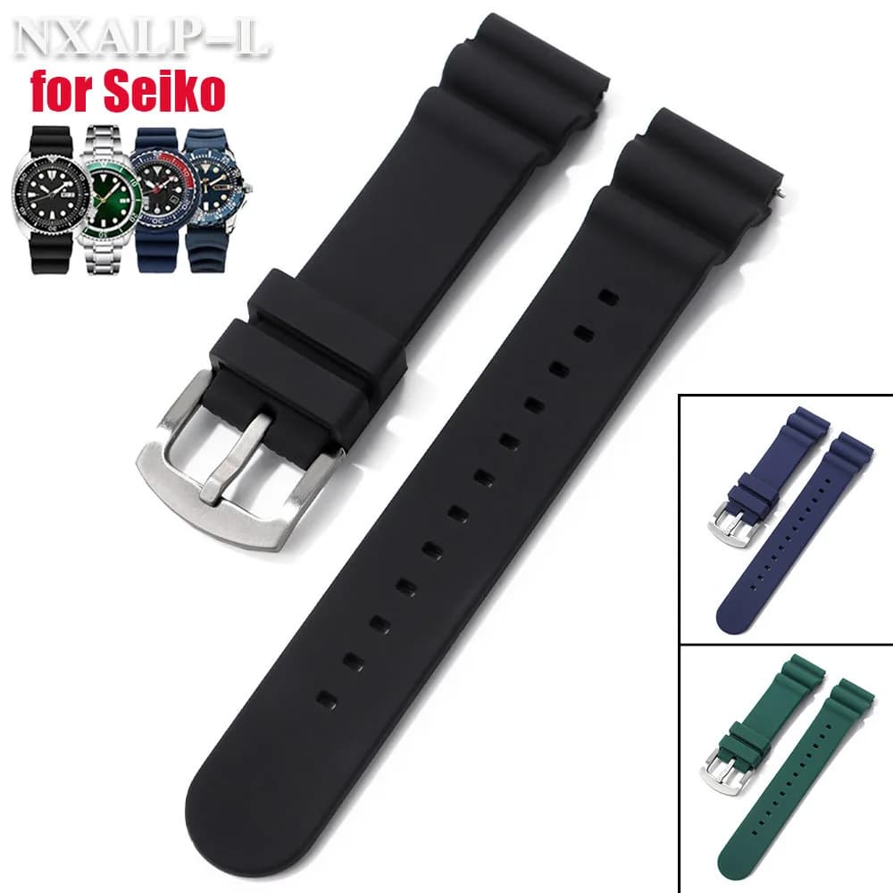 20mm 22mm cinturino in silicone per Seiko No.5 SKX007 SKX009 SRP777J1 Prospex cinturino in gomma sportivo da uomo cinturino subacqueo impermeabile
