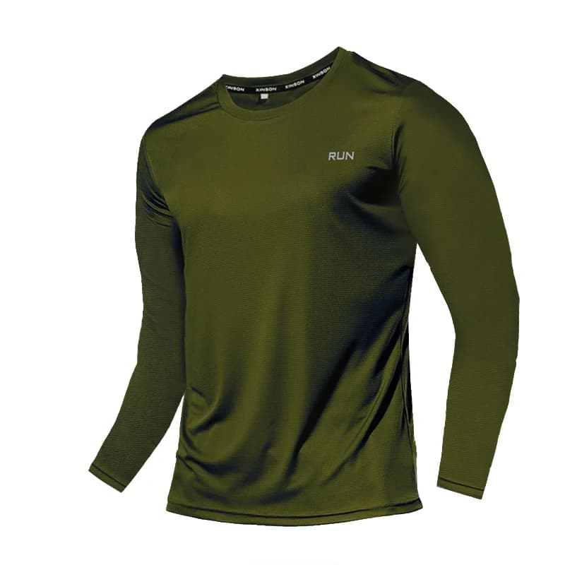 T-shirt a maniche lunghe in seta di ghiaccio estiva da uomo 2023 nuova aria condizionata traspirante ad asciugatura rapida protezione solare esterna da corsa abbigliamento esterno