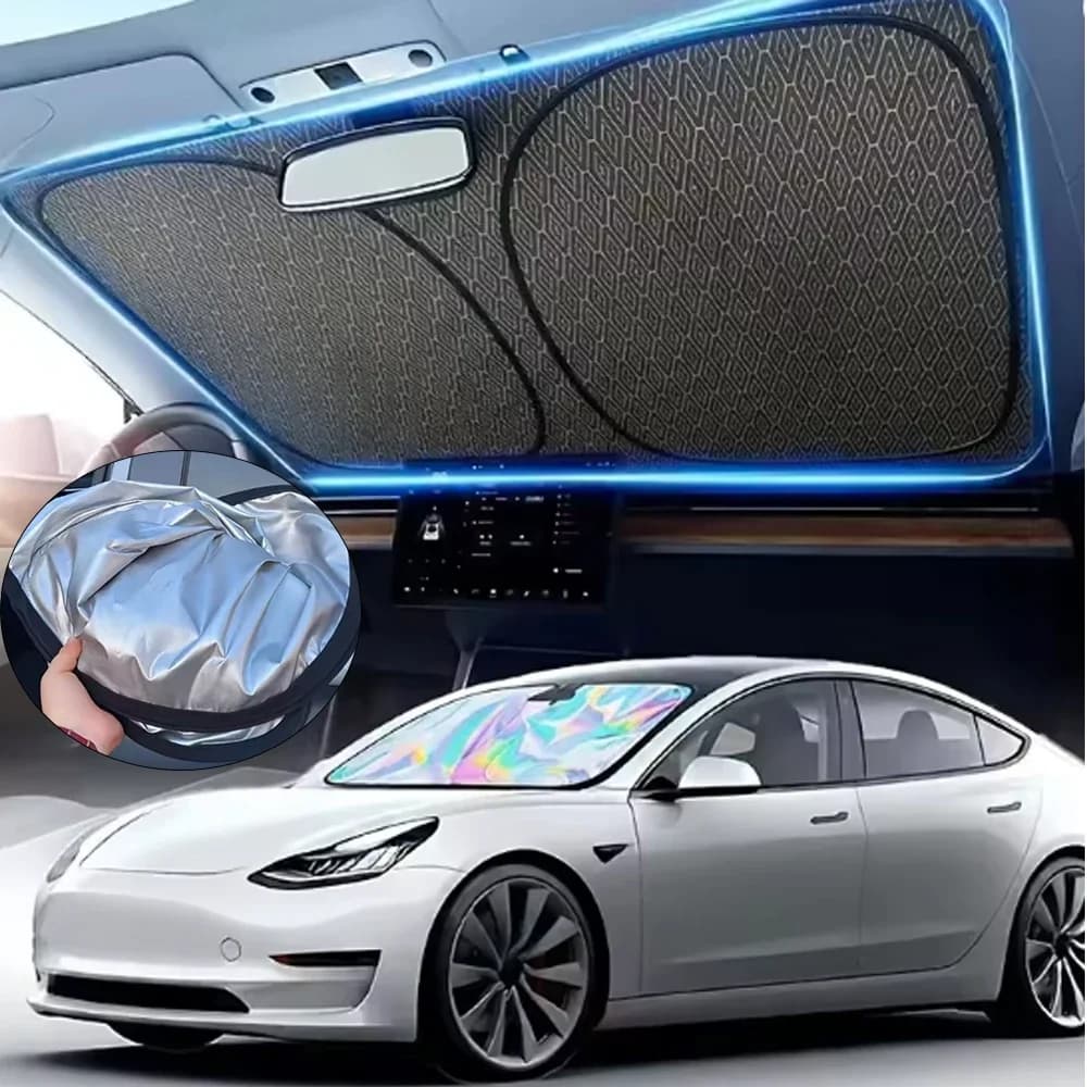 Parasole Pieghevole per Parabrezza Extra-Large, Copertura Completa per Interni Auto, Protezione Solare Estiva Riflettente UV