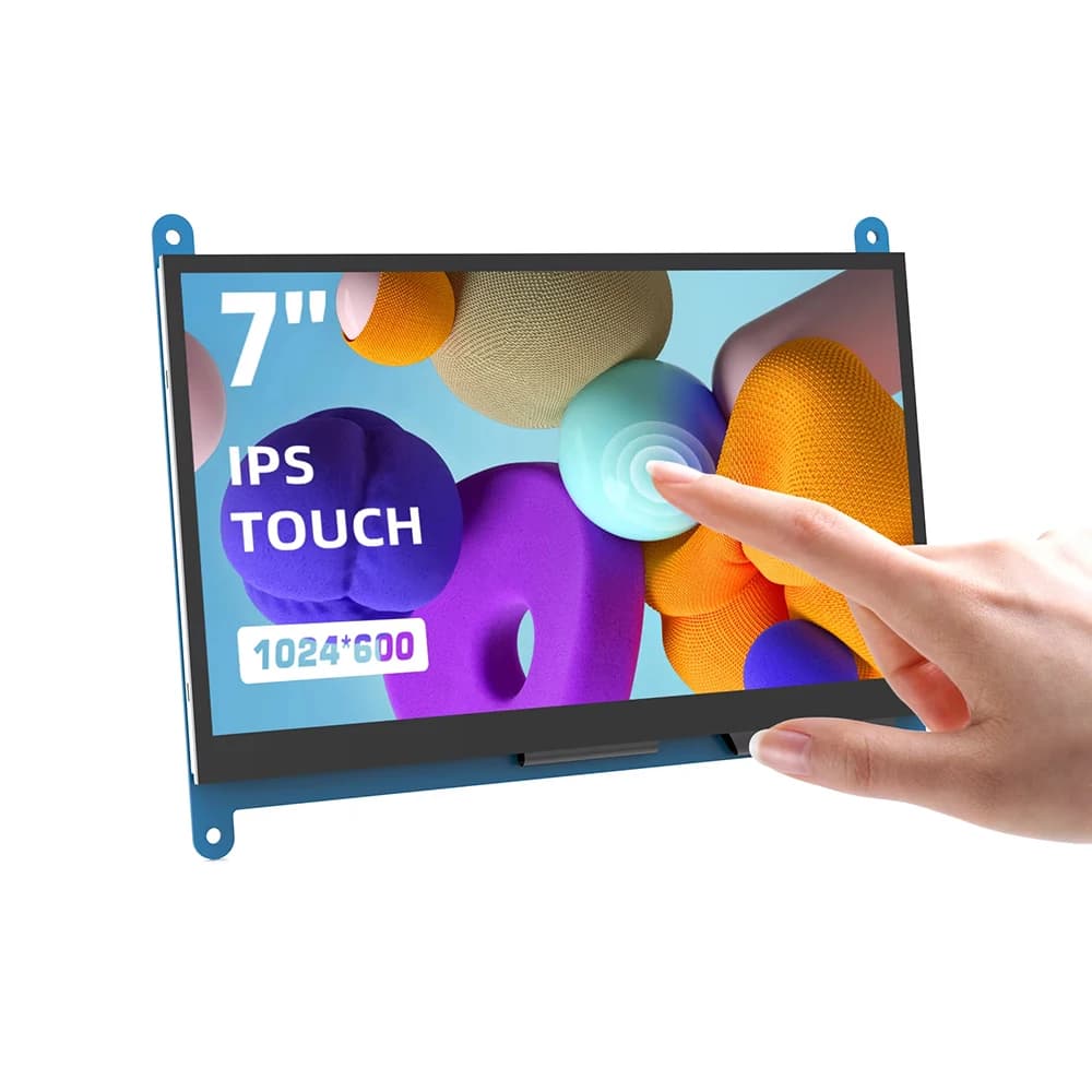 Monitor Raspberry Pi senza driver, touchscreen IPS HD da 7 pollici 1024x600, display capacitivo a 5 punti per Raspberry Pi 4/3/2/1/3B+/BB, secondo schermo per Banana Pi, supporta Windows 11/10/8/7