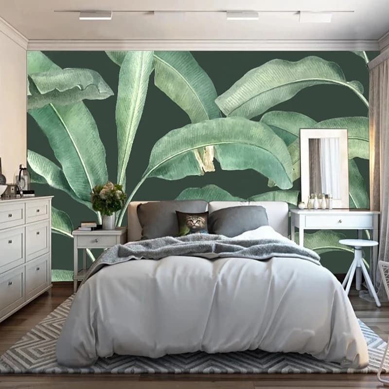 Photo Wallpaper European Plant Leaves Mural For Living Room Bedroom Home Decor Waterproof Sticker Art Painting