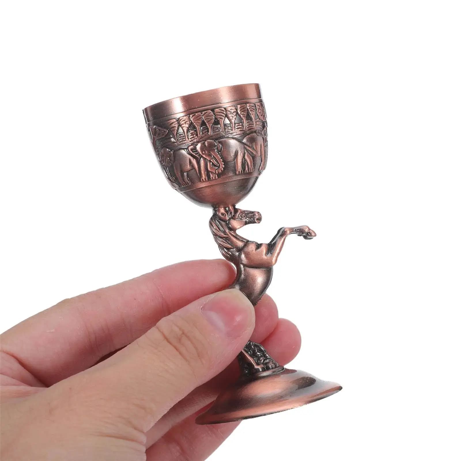 Calice in Metallo a Forma di Cavallo, Coppa Vintage Dorata per Vino, Stile da Collezione Zodiaco Capodanno 2026, Ciotola per Altare