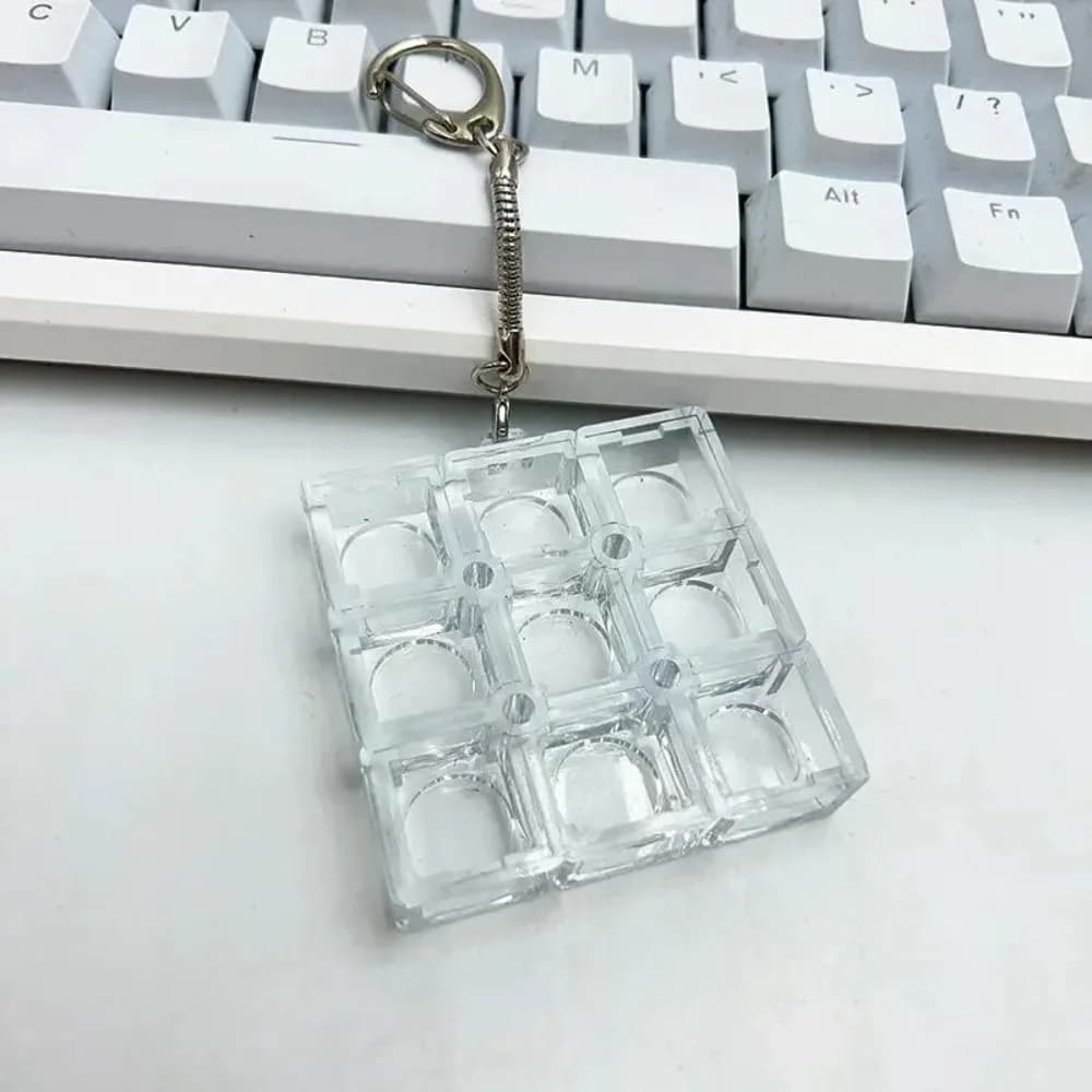 Portachiavi Fidget in Plastica Fai-da-te, Tester di Switch per Tastiere Meccaniche Fai-da-te, Anello Portachiavi Trasparente per Lavoratori d'Ufficio