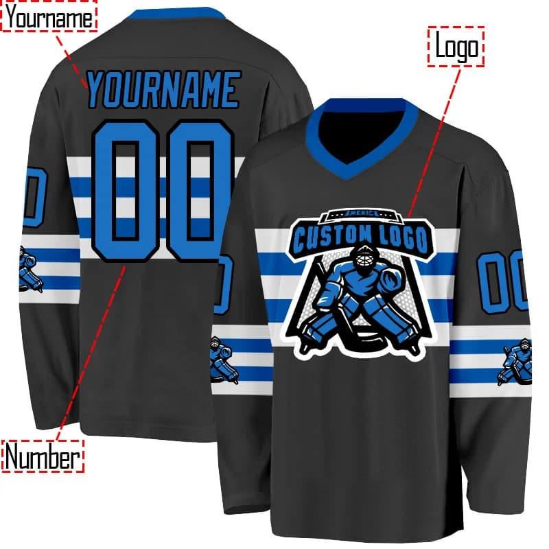 Maglia da hockey personalizzata a cinque strisce Nome personalizzato Numero Donna Uomo Maglia da hockey Maglie da allenamento da competizione 08