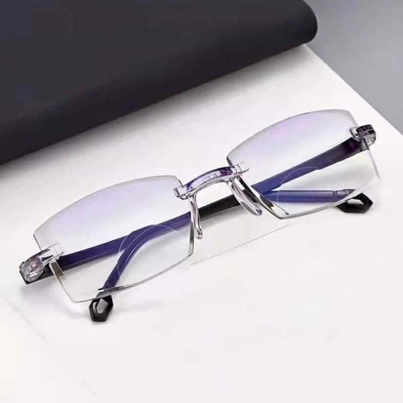 Nuovi occhiali da lettura bifocali resistenti ai graffi con blocco della luce blu per uomini e donne Design universale senza cornice Potenza da 0 a +4.0