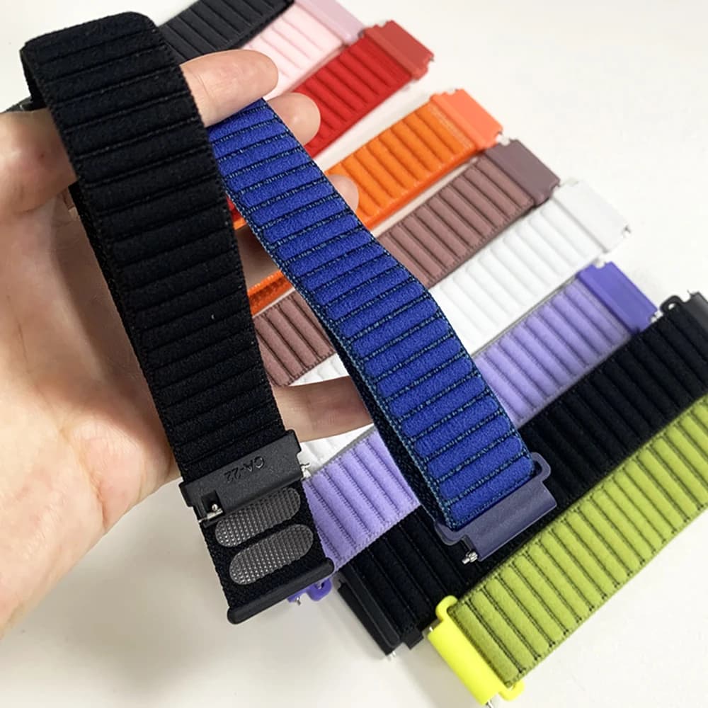 Cinturino in nylon da 20mm 22mm per Samsung Galaxy Watch 7 6 5 4 40mm 44mm cinturino per AMAZFIT BIP6 BALANCE 2/per braccialetto Garmin Venu 4 45mm