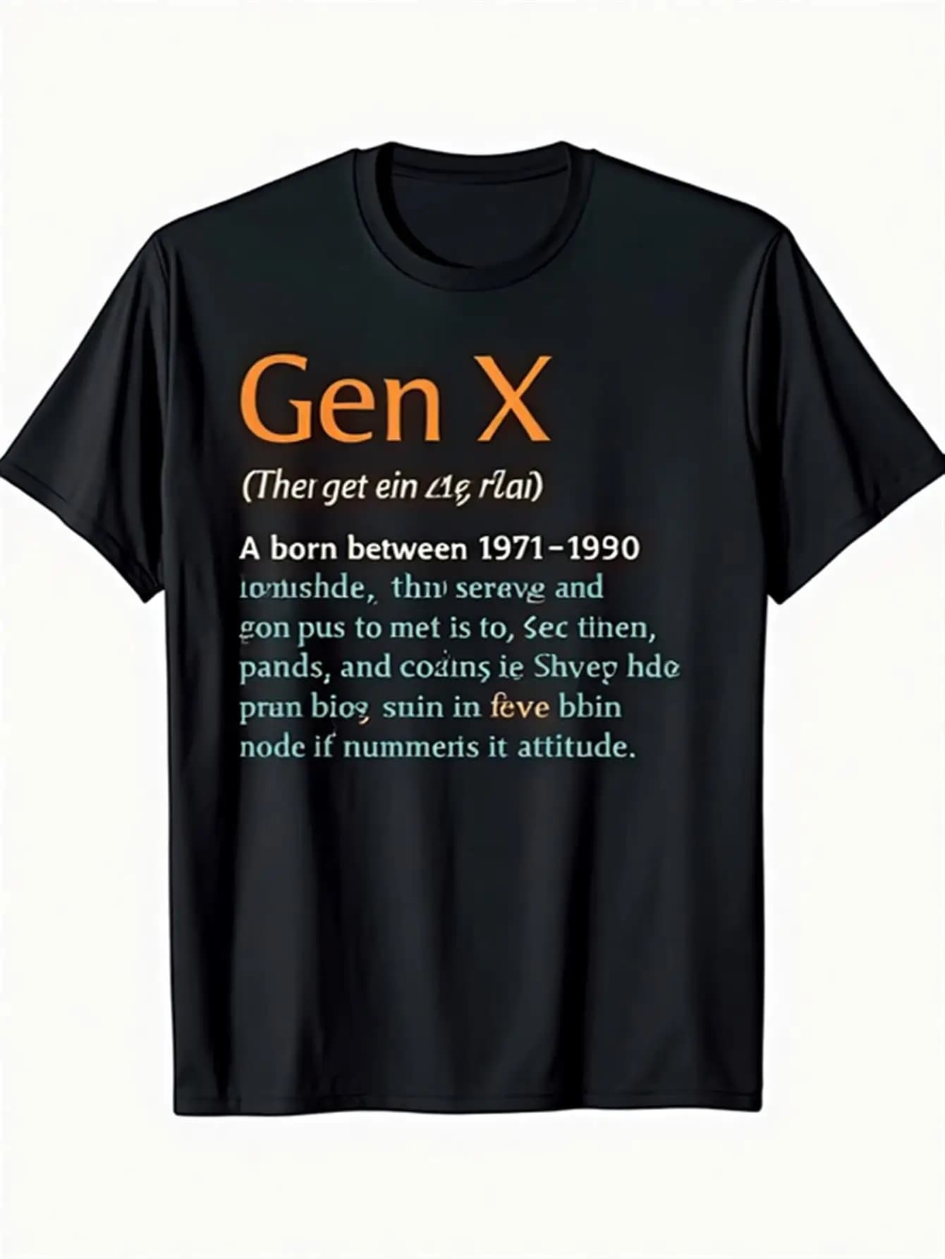 T-shirt da uomo X Generation Retro 1961-1980 per l'anno di nascita con grafica nostalgica degli anni '90 con definizione di generazione X, camicia a maniche corte girocollo casual in cotone, adatta per gli appassionati di cultura pop