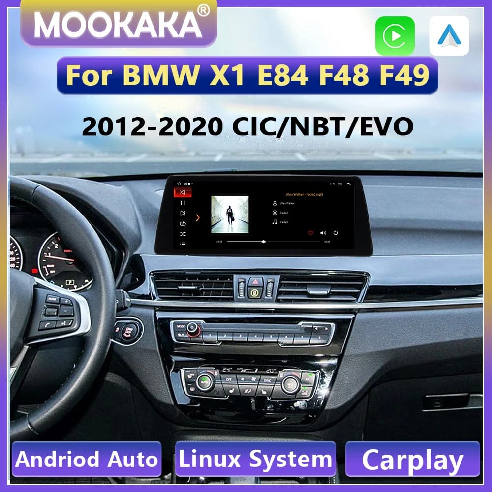 Sistema Linux Per BMW X1 E84 F48 F49 2012-2020 10.25/12.3 ''Touch Screen Auto Android Auto Wireless Apple Carplay Radio Player BT
