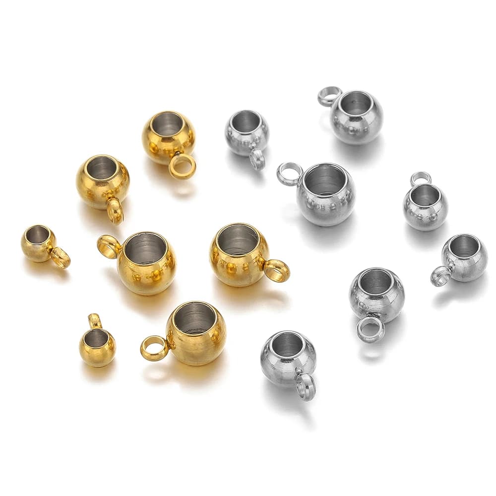20 pz Acciaio Inossidabile Placcato Oro 4/5/6mm Perline Del Distanziatore Bail Perline Ciondolo Bulk per Gioielli FAI DA TE Che Fanno Collana Bracciale Forniture
