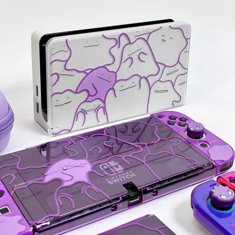 Custodia Protettiva Rigida per Switch 2, Design Ditto Viola, Compatibile con NS Lite e Switch OLED, Antiurto e Antigraffio, Accessorio Periferico
