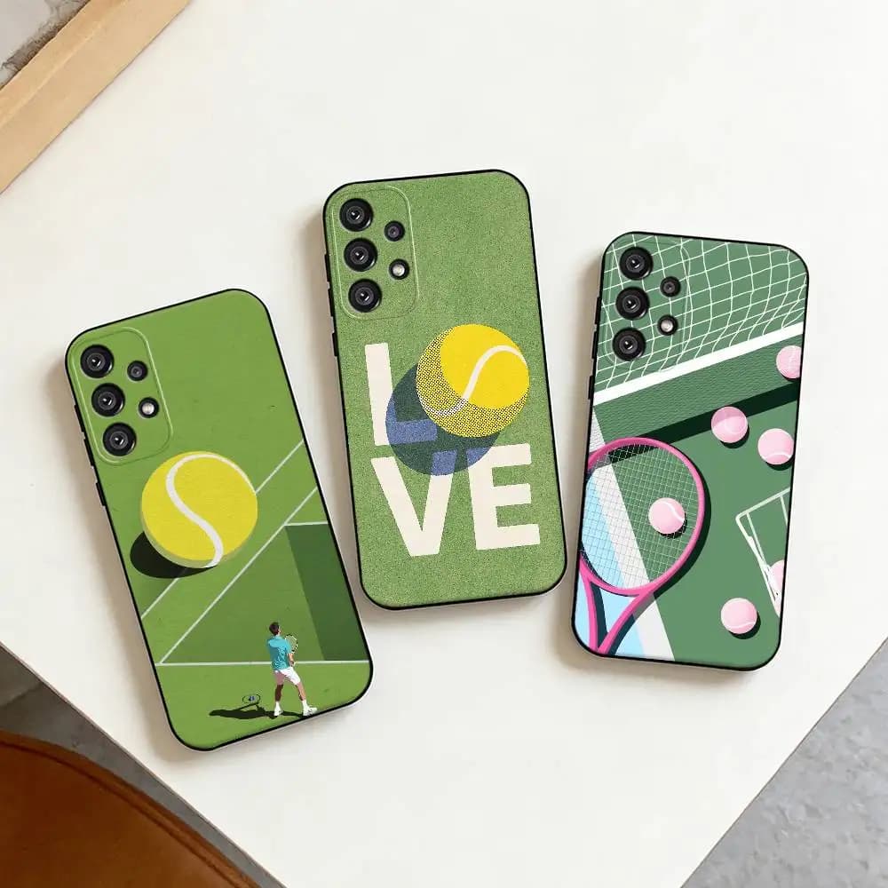 T-Tennis B-Ball S-Sport Phone Case For Samsung S25,S24,S21,S22,S23,S30,Ultra,S20,Plus,Fe,Note,10,9,5G Black Cover