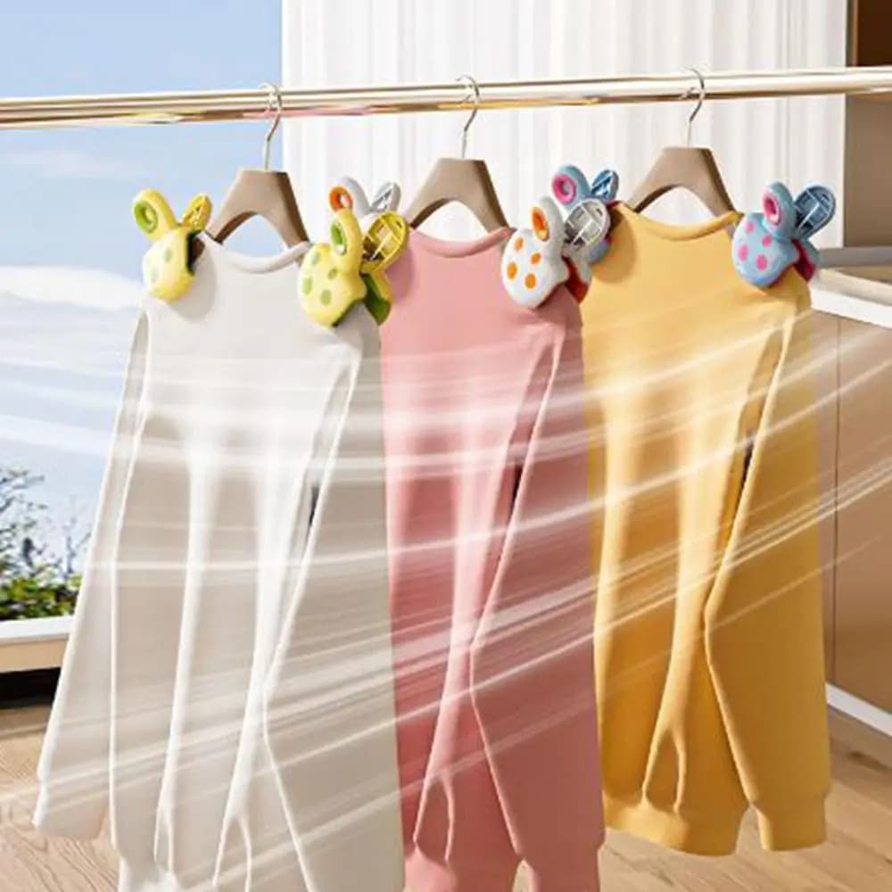 2 Pieces Plastic Windproof Clothespins Traceless Cartoon Mushroom Shaped Clothes Peg Anti-slip Bed Sheet Fixing Clips for Home