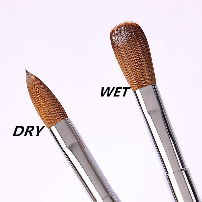 1Pc Purpie Sandalwood Handle Kolinsky Nail Art Brush Acrylic UV Gel Extension Pen Nail Polish Painting Drawing Brush