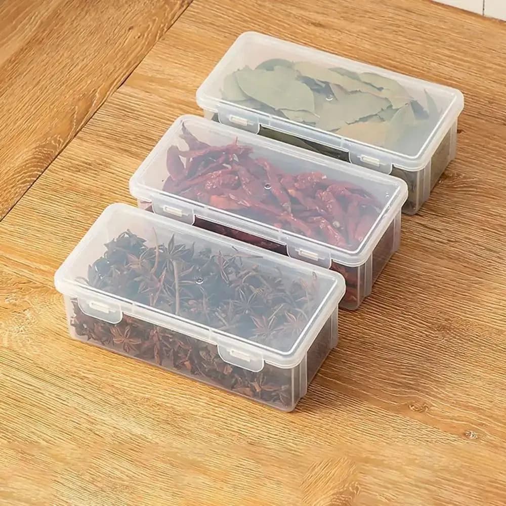 1Pcs New Refrigerator Food Fresh Kitchen Storage Boxs Good Sealing Transparent Spice Container Case Home Visible Dry Fruit Jar
