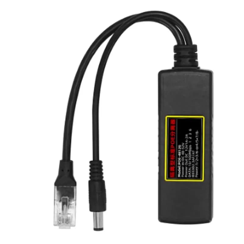 12V/1A-2A DC Output POE Splitter IEEE 802.3AT Standard Input DC48-52V For CCTV IP Camera Security System-TCES