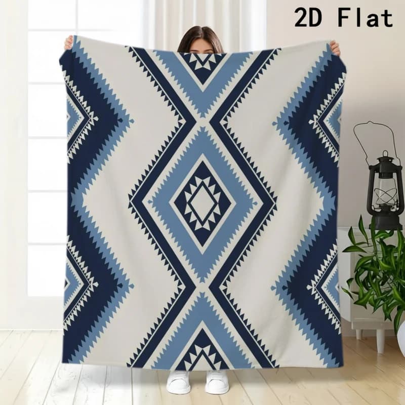 Navajo Style Diamond Border Throw Blanket Living Room Guest Quarters Reading Nook Warm Blanket Office Sunroom Bedroom Presents