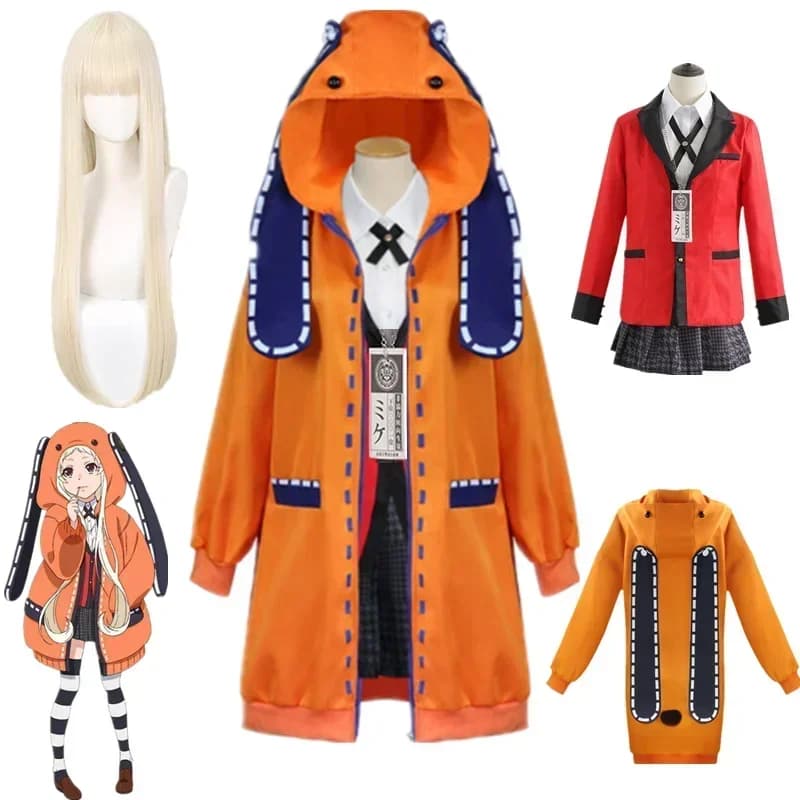 2026 Anime Kakegurui Yomotsuki Runa Cosplay Kostuum Jas Jk School Meisjes Uniform Jas Hoodie Halloween Carnaval Kleding