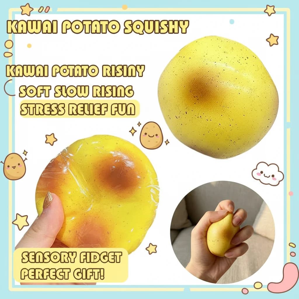 Giocattolo Squishy a Forma di Patata Kawaii, Morbido e a Lenta Risalita, Antistress Sensoriale per Bambini e Adulti, Divertente Regalo di Compleanno