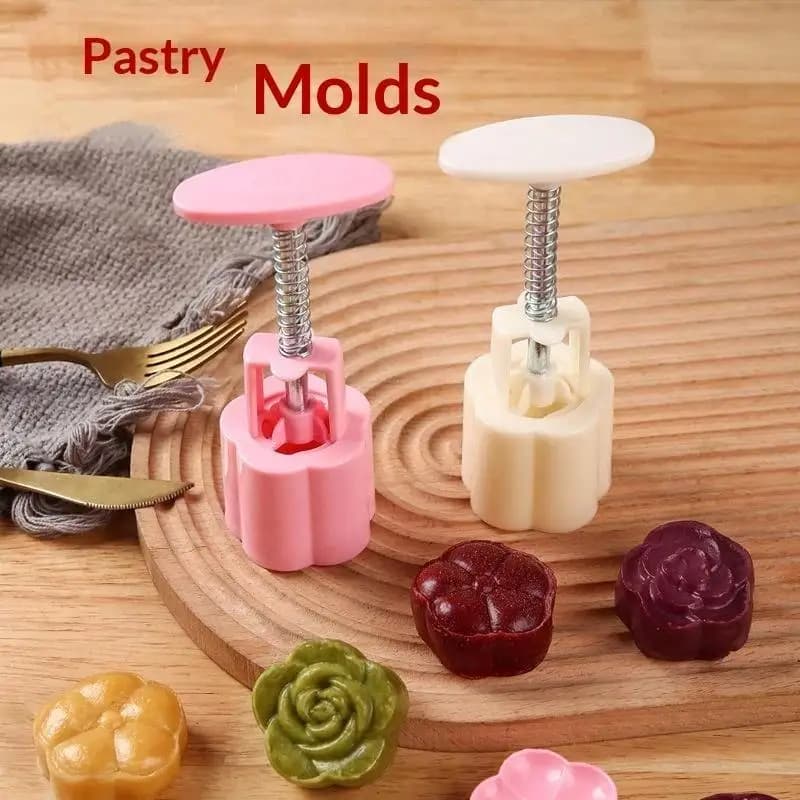eLMe1 Mooncake Print Set Plastic DIY, Press Manual for Pastry, Cake Mold, Embossing Tool, Cooking Tools for Pastry