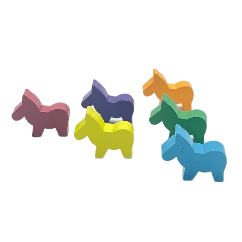 6 Pcs/Set Horse Chess Pieces Wooden Games Accessories