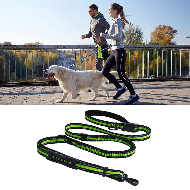 Guinzaglio per cani multifunzionale a mano libera, riflettente regolabile, da passeggio, da corsa, in nylon, corda da trazione, grande accessorio per animali domestici