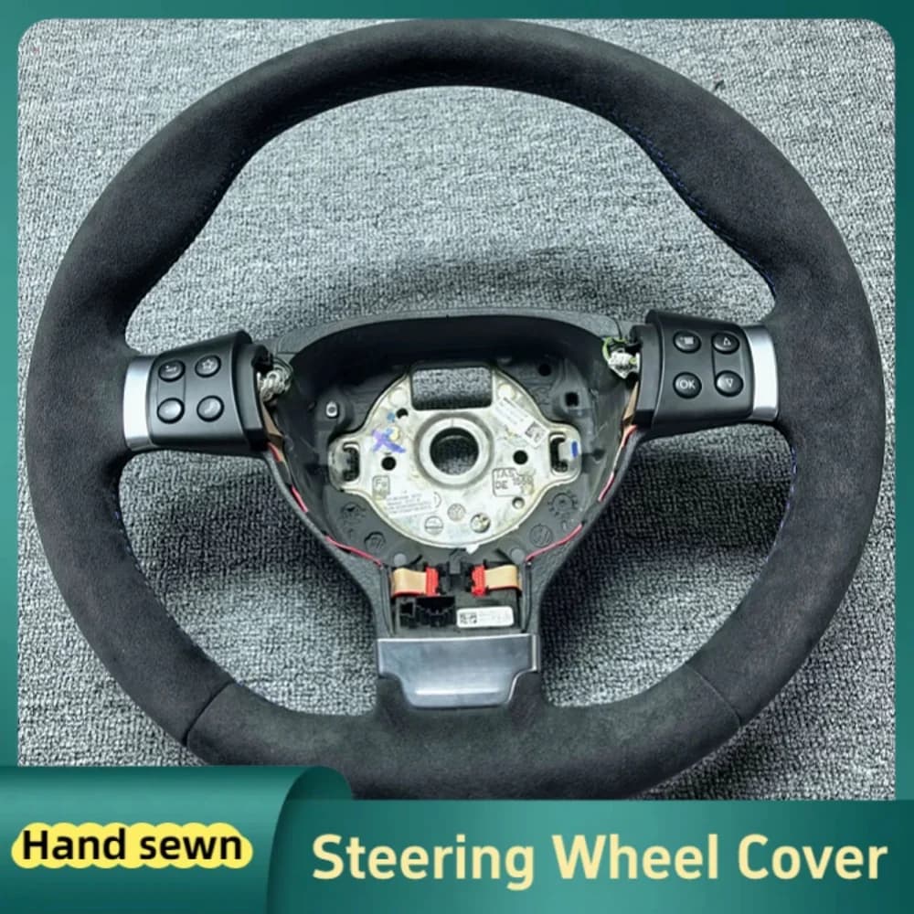 Car cover for Volkswagen Passat B6 Golf 5 Mk5 VW Jetta 5 Mk5 Tiguan 2007-2011 Suede steering wheel Car accessories