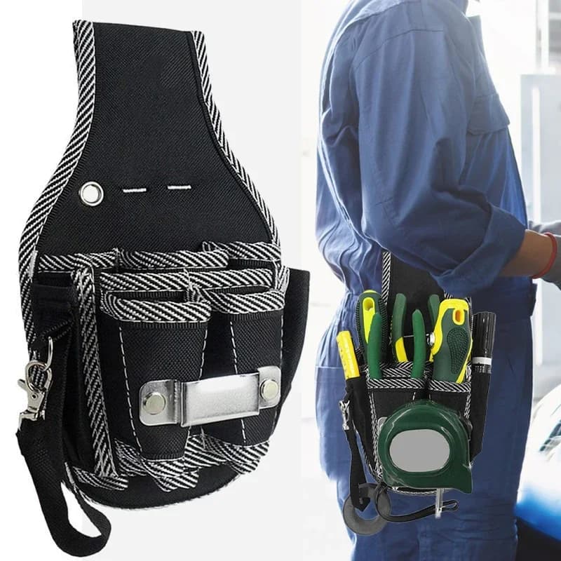 Borsa per attrezzi multifunzionale Borsa per attrezzi da cintura in tessuto di nylon Kit di cacciaviti Porta attrezzi Borsa da tasca Custodia da tasca per elettricista