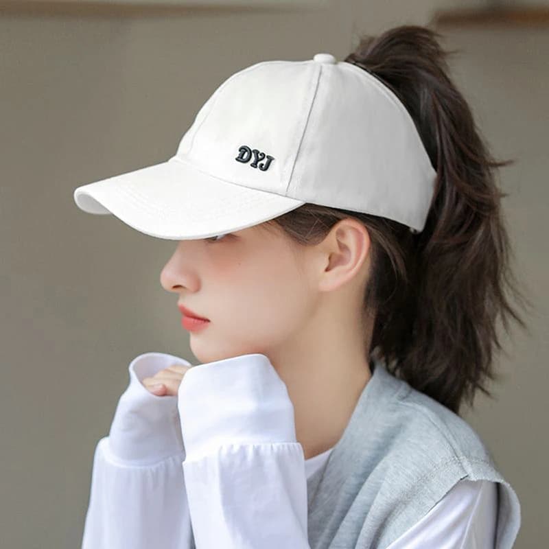 「Summer Solid Baseball Caps Golf Wear Women Sport Leisure Ponytail Hat Mesh Quick-Drying Half-Hollow Men's Peaked Cap」