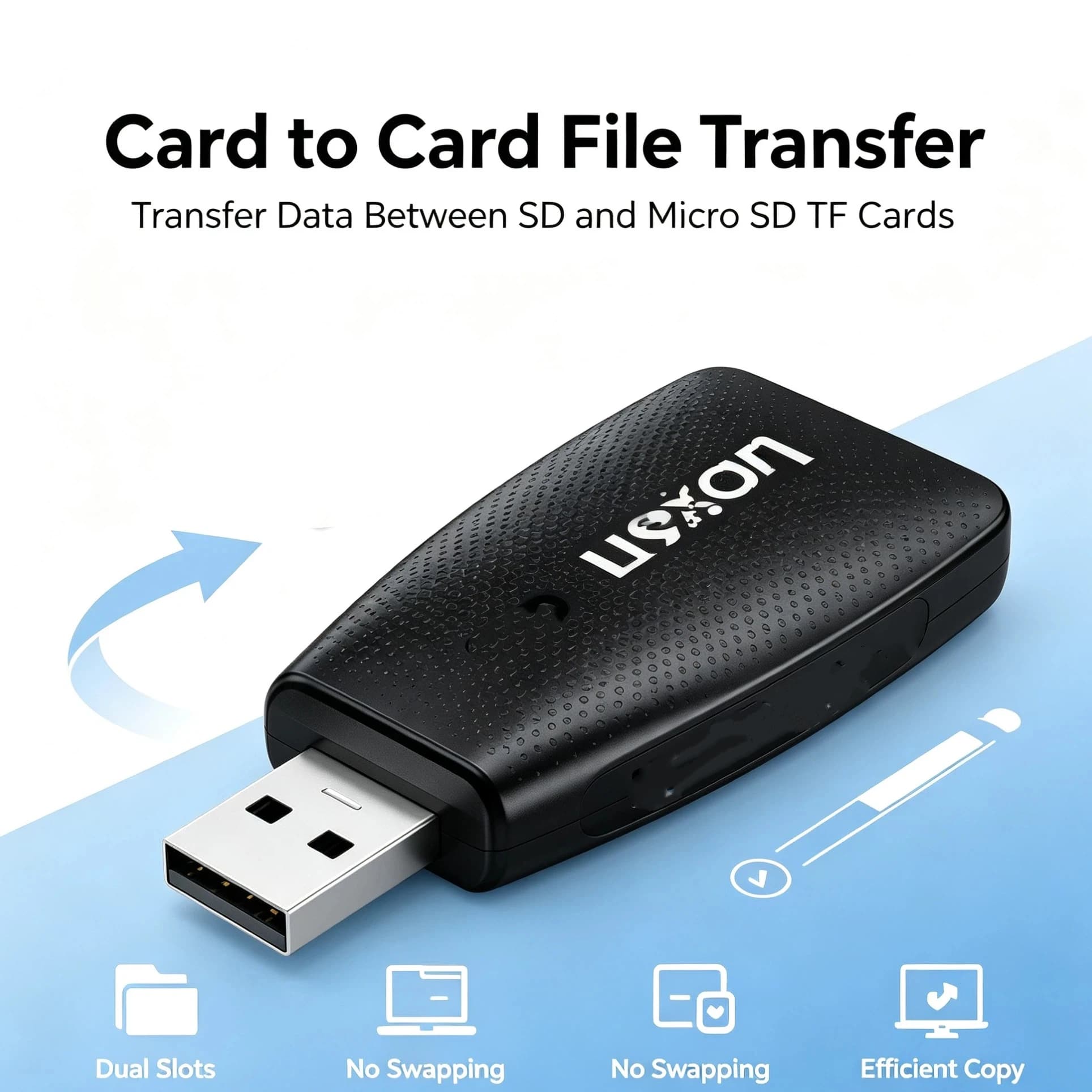 Portable Card Reader USB 3.1 Lexar Pocket Size SD Micro SD TF Memory Card Adapter No Cable Needed for Travel Photo Backup Laptop