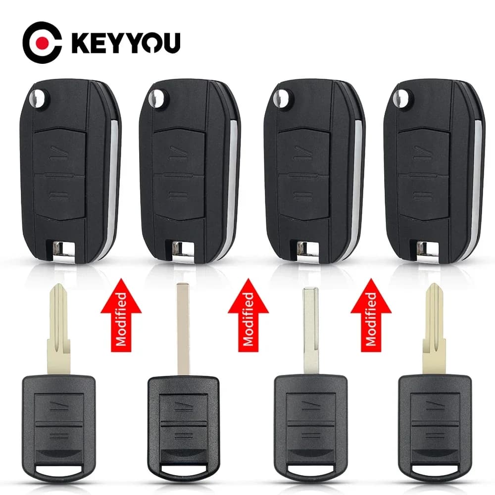 KEYYOU 1PCS NEW For Opel Vauxhall Corsa C Combo TIGRA B MERIVA A2001-2004 Folding Remote Car Key Fob Case Shell Case