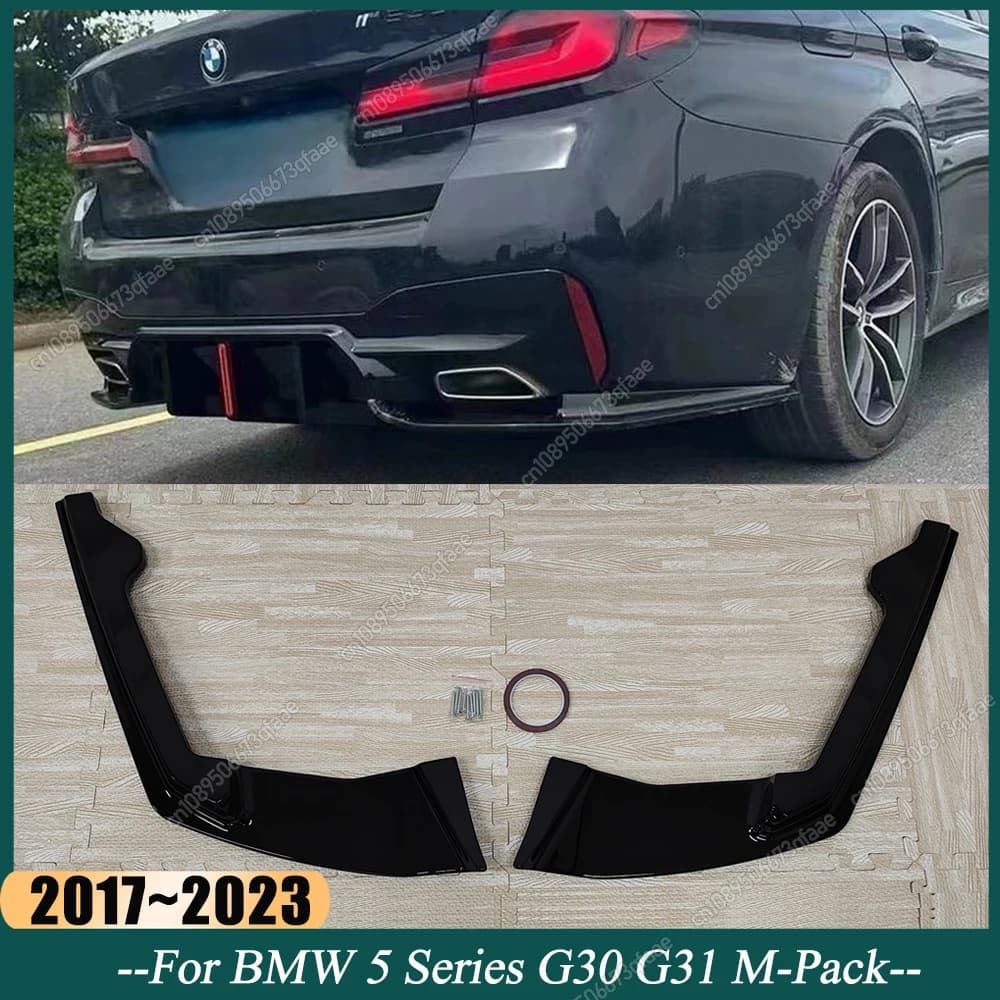 Diffusore Posteriore Laterale per BMW Serie 5 G30 G31 M-Pack 2017-2023 con Diffusore M5/CS/Competitive Tuning Nero Lucido