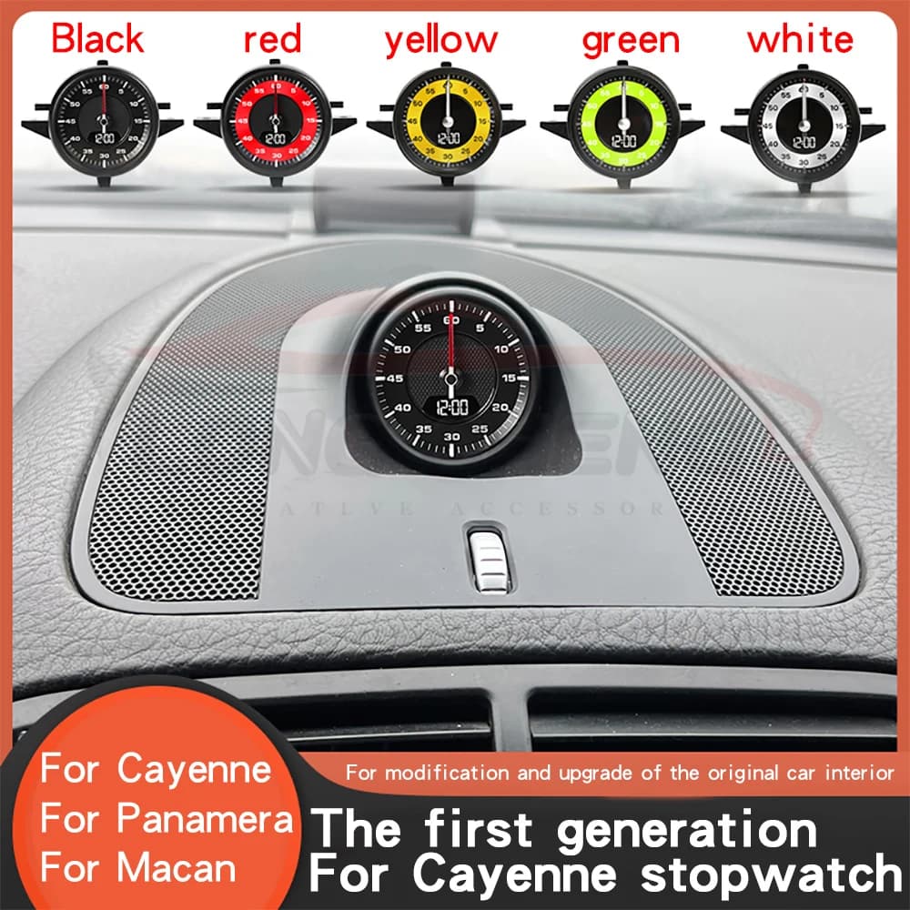 Per Porsche Cayenne orologio dal 2004 al 2010 cronometro di controllo centrale pannello strumenti copertura bussola accessori interni modificati
