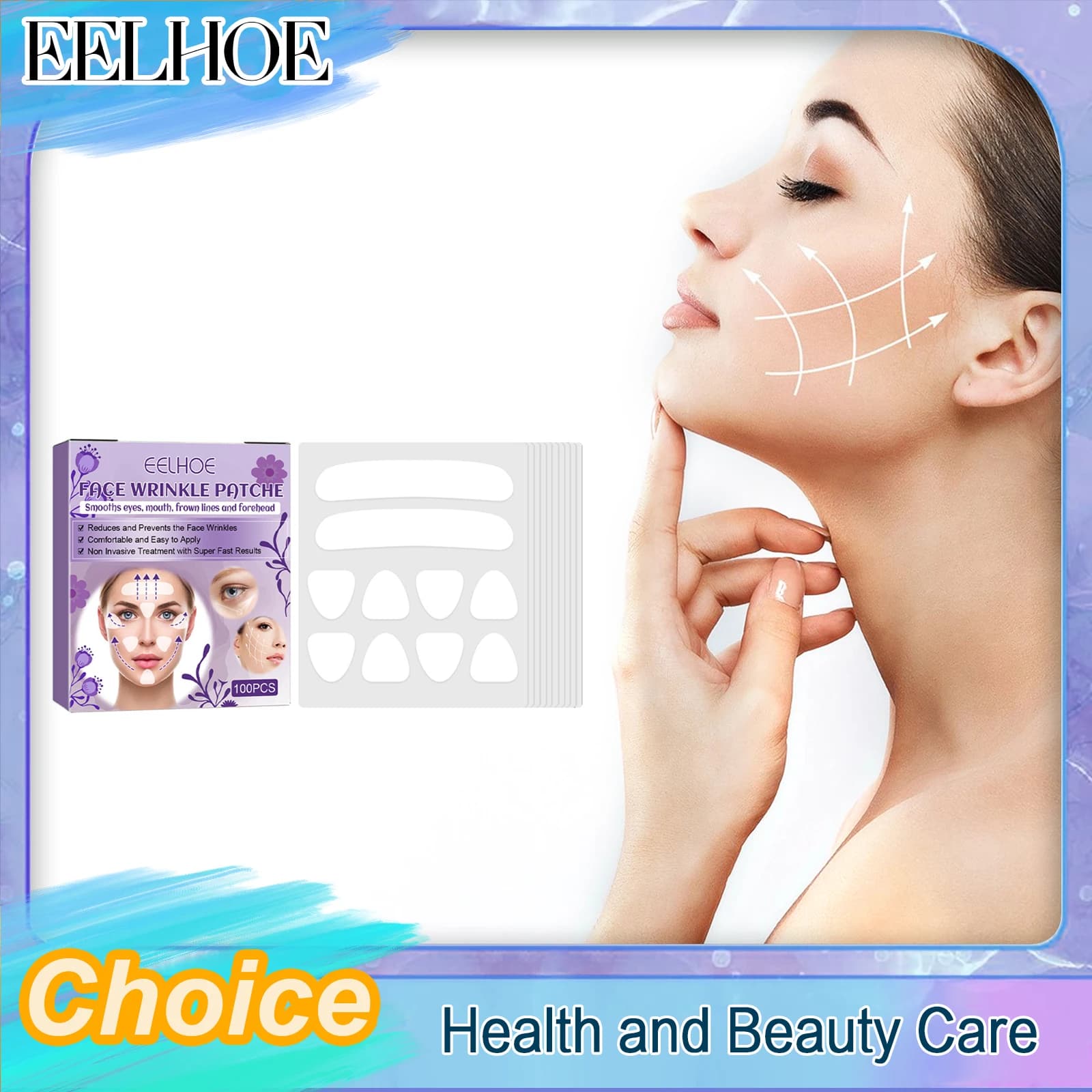 Eelhoe Collagen Anti-wrinkle Facial Mask Face Skin Cheek Sticker Forehead Patch Smile Lines Patches Anti-aging Wrinkles Remove