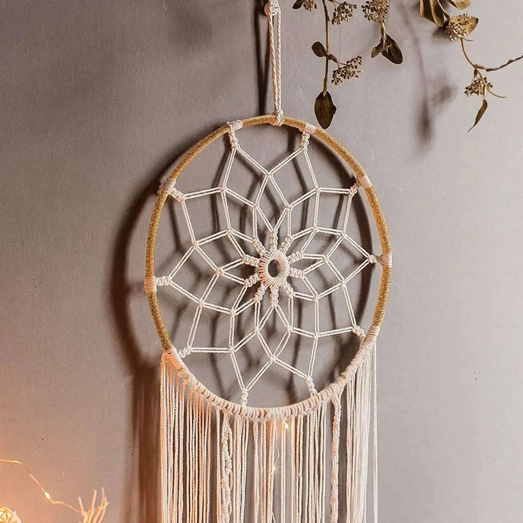 VOFUN-Macrame Dream Catcher Large Wall Hanging Handmade Dream Catcher Boho Tassels For Bedroom Living Room Decoration Gift